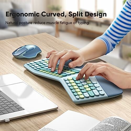 MOFII Wireless Ergonomic Keyboard and Mouse Combo
