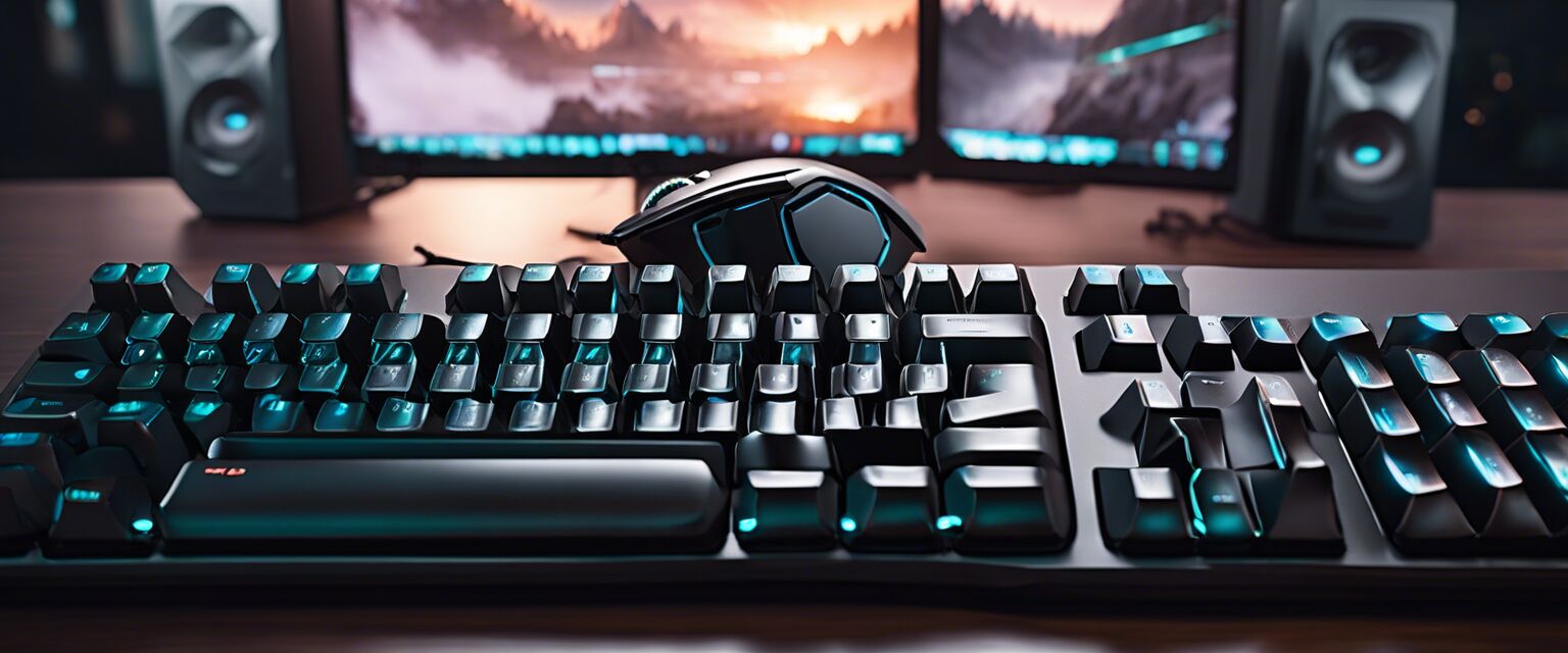 Ergonomic keyboard on desk