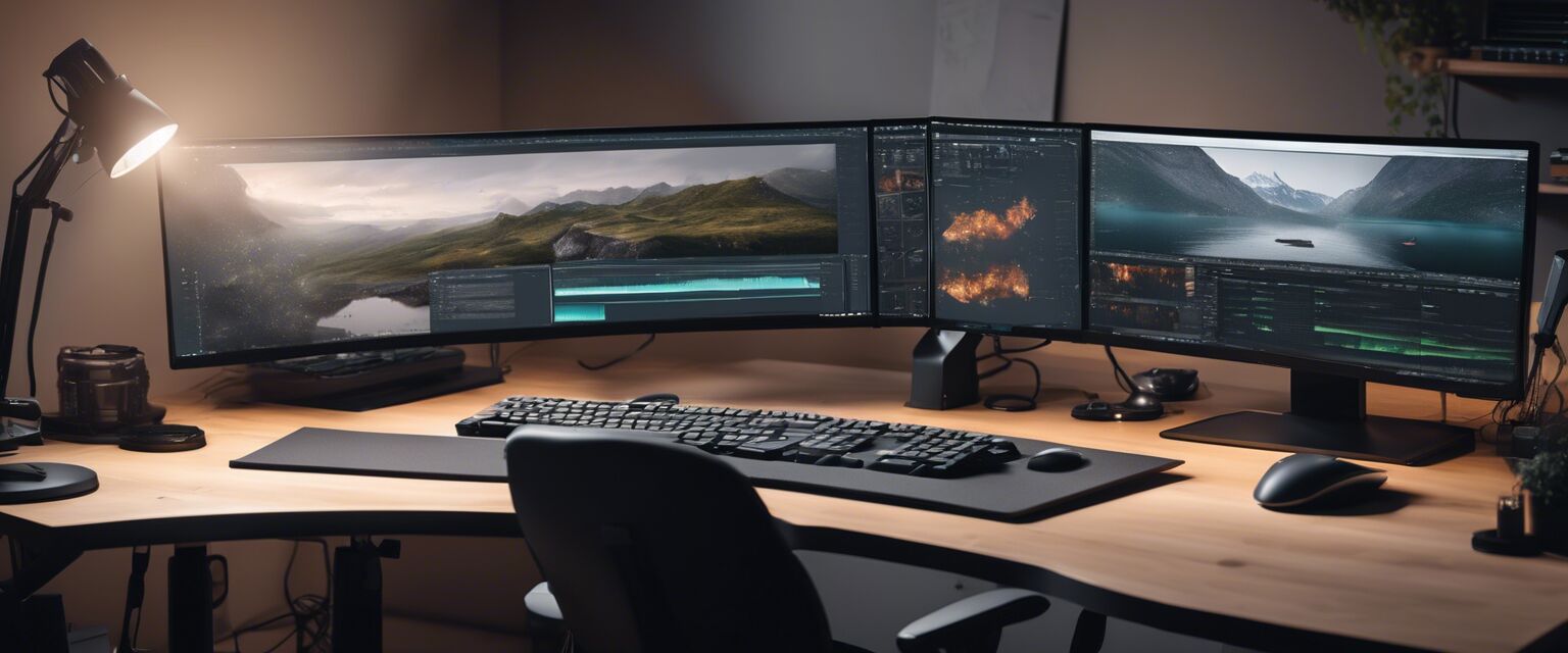 Ergonomic monitor stand setup