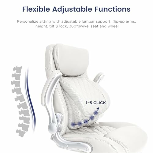 Ergonomic office chair with adjustable lumbar support and flexible functions.