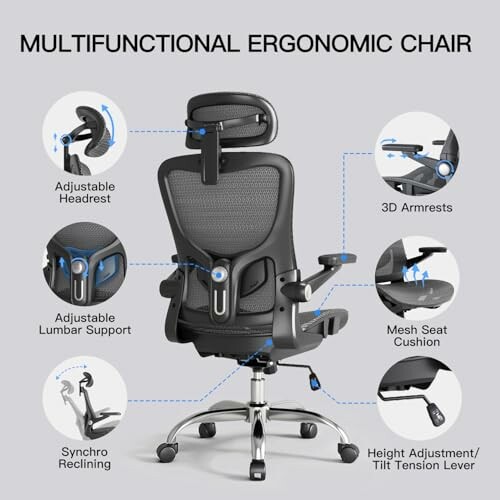 Multifunctional ergonomic chair with adjustable features