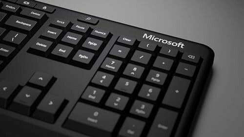 Close-up of a Microsoft keyboard showing numeric keypad.