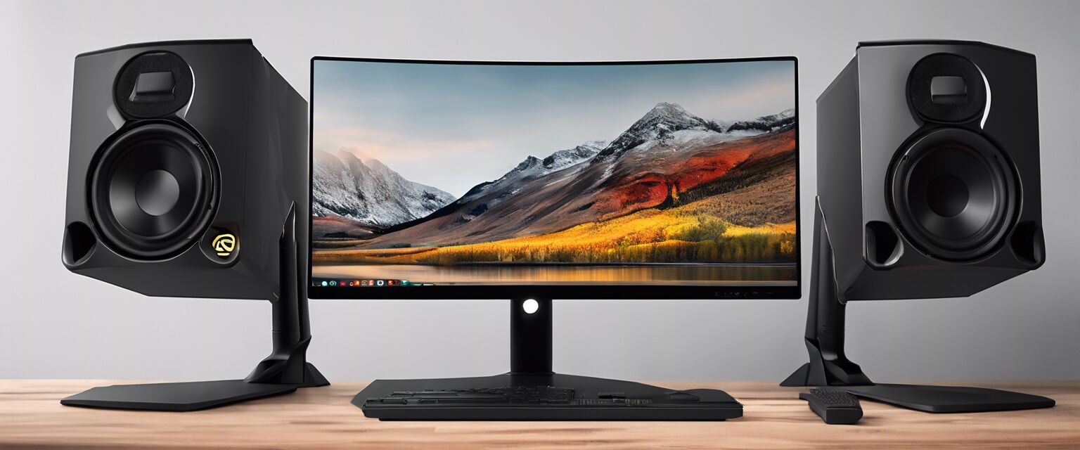Monitor stand with gaming monitor